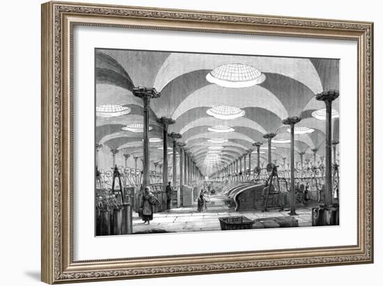 Great Hall in Messrs Marshall's Flax Mill, Leeds, C1880-null-Framed Giclee Print