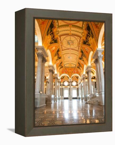 Great Hall of Jefferson Building, Library of Congress, Washington DC, USA-Scott T^ Smith-Framed Premier Image Canvas