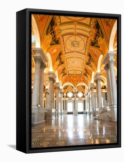 Great Hall of Jefferson Building, Library of Congress, Washington DC, USA-Scott T^ Smith-Framed Premier Image Canvas