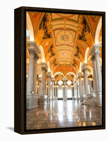 Great Hall of Jefferson Building, Library of Congress, Washington DC, USA-Scott T^ Smith-Framed Premier Image Canvas