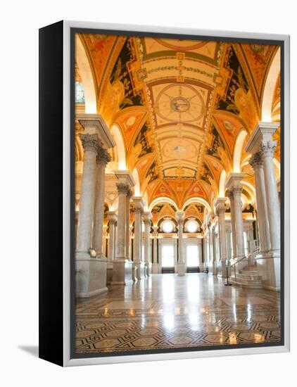 Great Hall of Jefferson Building, Library of Congress, Washington DC, USA-Scott T^ Smith-Framed Premier Image Canvas