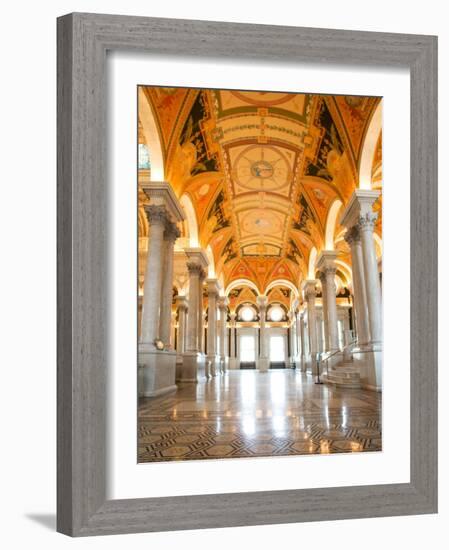Great Hall of Jefferson Building, Library of Congress, Washington DC, USA-Scott T^ Smith-Framed Photographic Print