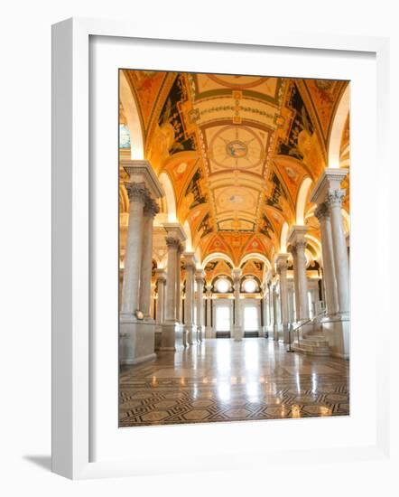 Great Hall of Jefferson Building, Library of Congress, Washington DC, USA-Scott T^ Smith-Framed Photographic Print