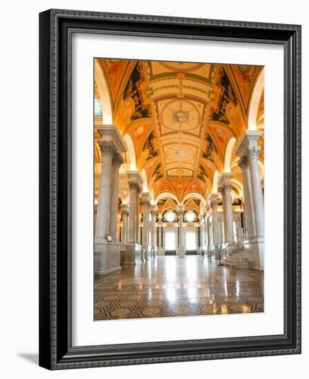 Great Hall of Jefferson Building, Library of Congress, Washington DC, USA-Scott T^ Smith-Framed Photographic Print