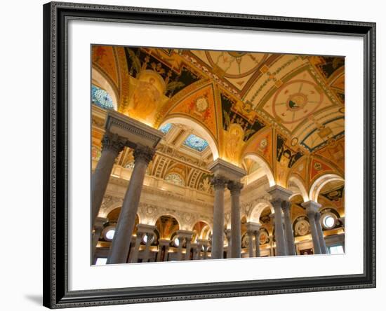 Great Hall of Jefferson Building, Library of Congress, Washington DC, USA-Scott T. Smith-Framed Photographic Print