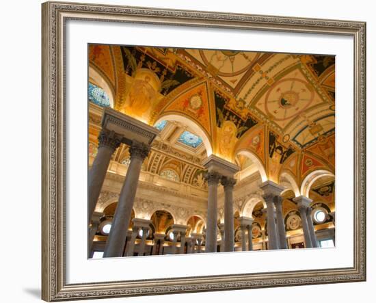 Great Hall of Jefferson Building, Library of Congress, Washington DC, USA-Scott T. Smith-Framed Photographic Print