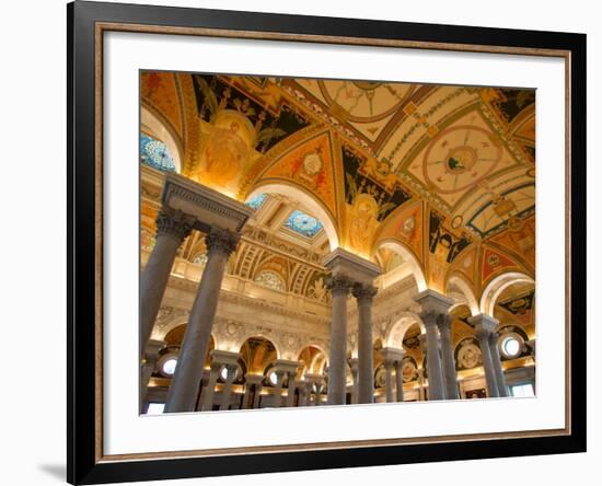 Great Hall of Jefferson Building, Library of Congress, Washington DC, USA-Scott T. Smith-Framed Photographic Print