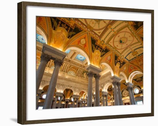 Great Hall of Jefferson Building, Library of Congress, Washington DC, USA-Scott T. Smith-Framed Photographic Print