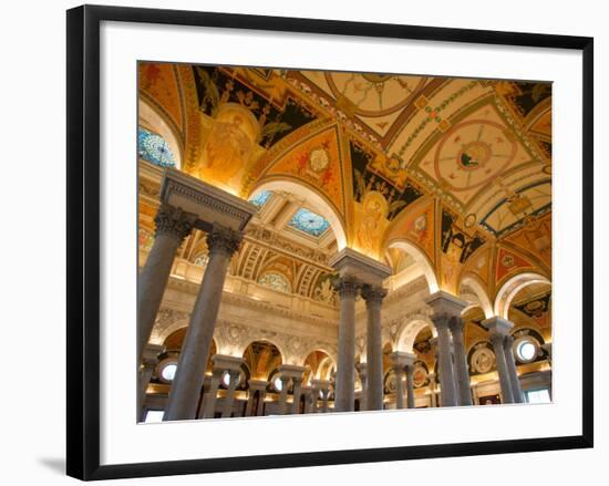 Great Hall of Jefferson Building, Library of Congress, Washington DC, USA-Scott T. Smith-Framed Photographic Print