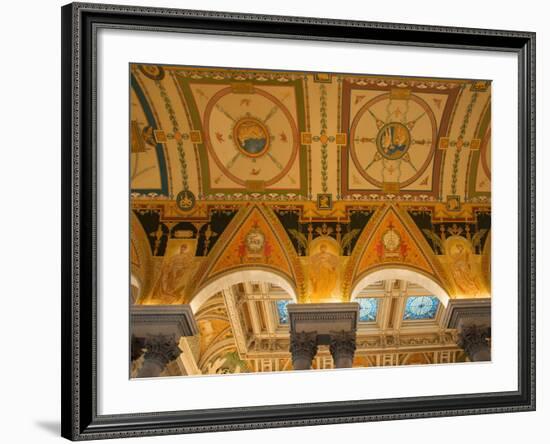 Great Hall of Jefferson Building, Library of Congress, Washington DC, USA-Scott T. Smith-Framed Photographic Print