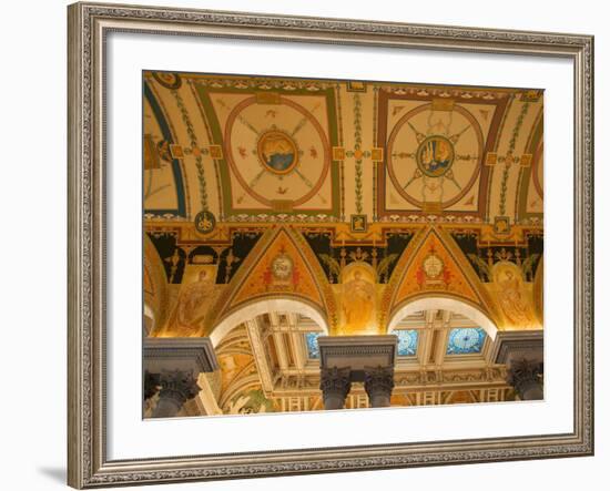 Great Hall of Jefferson Building, Library of Congress, Washington DC, USA-Scott T. Smith-Framed Photographic Print