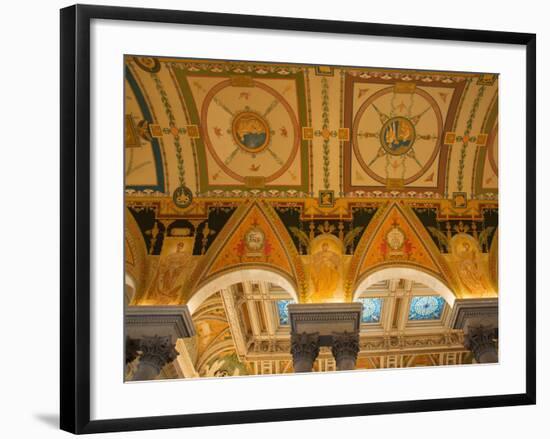 Great Hall of Jefferson Building, Library of Congress, Washington DC, USA-Scott T. Smith-Framed Photographic Print