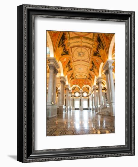 Great Hall of Jefferson Building, Library of Congress, Washington DC, USA-Scott T^ Smith-Framed Photographic Print