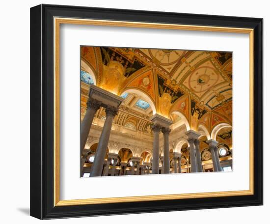 Great Hall of Jefferson Building, Library of Congress, Washington DC, USA-Scott T. Smith-Framed Photographic Print