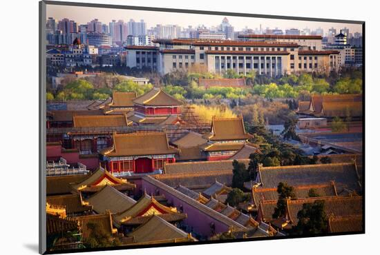 Great Hall of the People, Red Pavilion, Forbidden City, Beijing, China-William Perry-Mounted Photographic Print