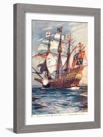 Great Harry, British Galleon, 1514-null-Framed Art Print