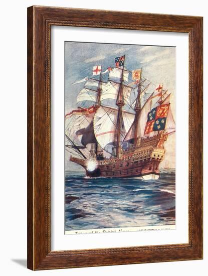 Great Harry, British Galleon, 1514-null-Framed Art Print