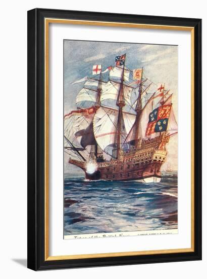 Great Harry, British Galleon, 1514-null-Framed Art Print