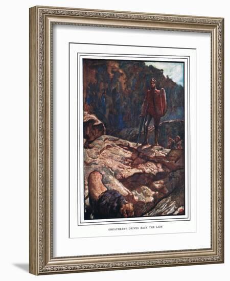 Great-Heart Drives Back the Lion-John Byam Liston Shaw-Framed Giclee Print