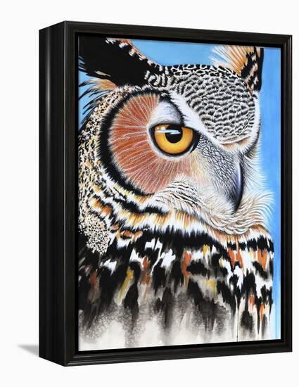 Great Horned Owl Eye-Michelle Faber-Framed Premier Image Canvas