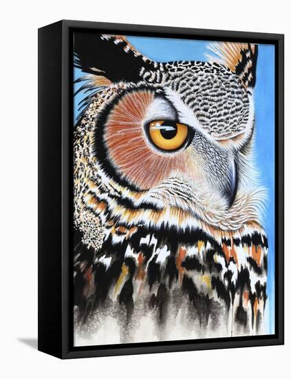 Great Horned Owl Eye-Michelle Faber-Framed Premier Image Canvas