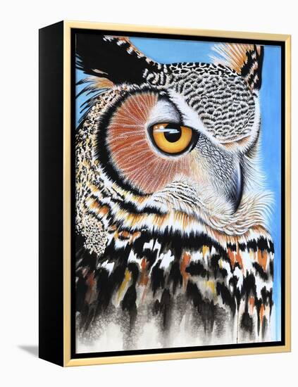 Great Horned Owl Eye-Michelle Faber-Framed Premier Image Canvas