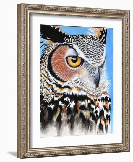 Great Horned Owl Eye-Michelle Faber-Framed Giclee Print