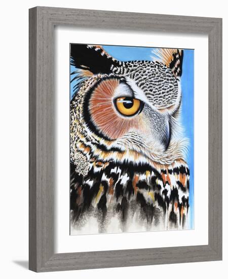 Great Horned Owl Eye-Michelle Faber-Framed Giclee Print