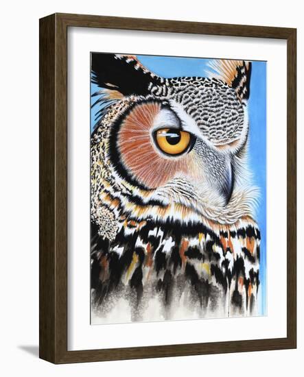 Great Horned Owl Eye-Michelle Faber-Framed Giclee Print