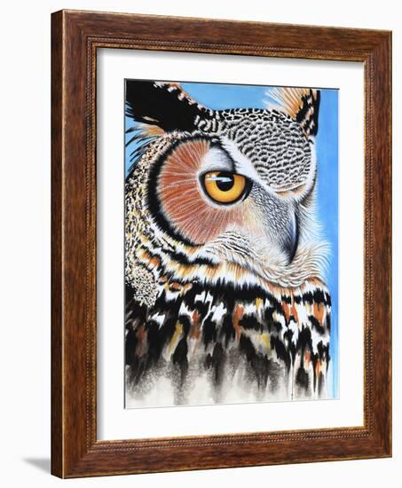 Great Horned Owl Eye-Michelle Faber-Framed Giclee Print