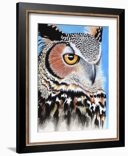 Great Horned Owl Eye-Michelle Faber-Framed Giclee Print