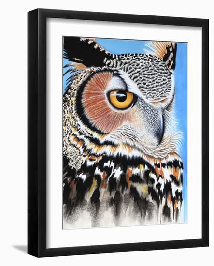 Great Horned Owl Eye-Michelle Faber-Framed Giclee Print