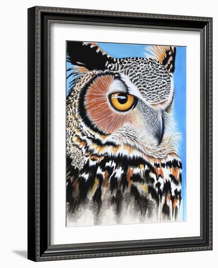 Great Horned Owl Eye-Michelle Faber-Framed Giclee Print