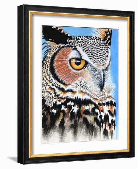 Great Horned Owl Eye-Michelle Faber-Framed Giclee Print