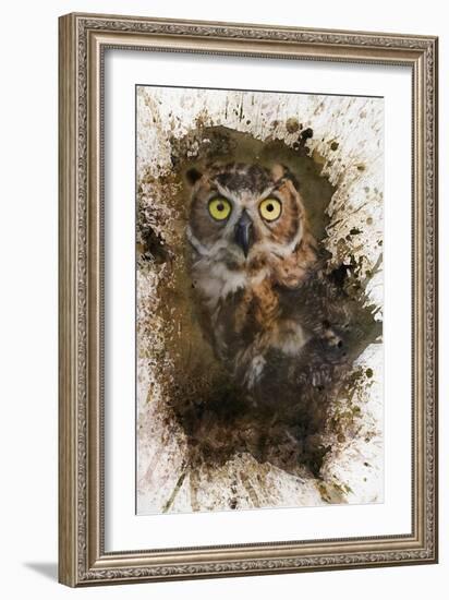 Great Horned Owl In The Cemetery-Jai Johnson-Framed Giclee Print