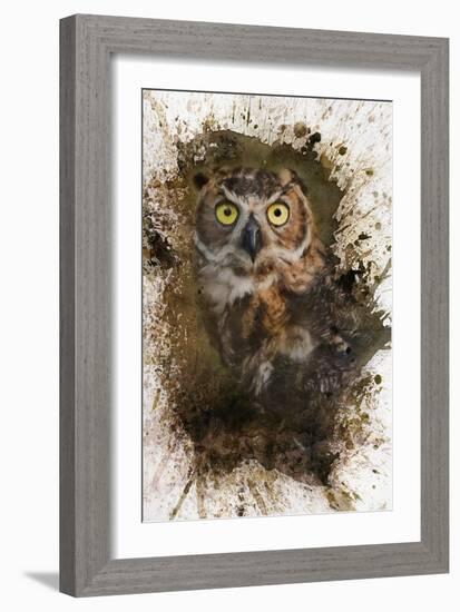 Great Horned Owl In The Cemetery-Jai Johnson-Framed Giclee Print