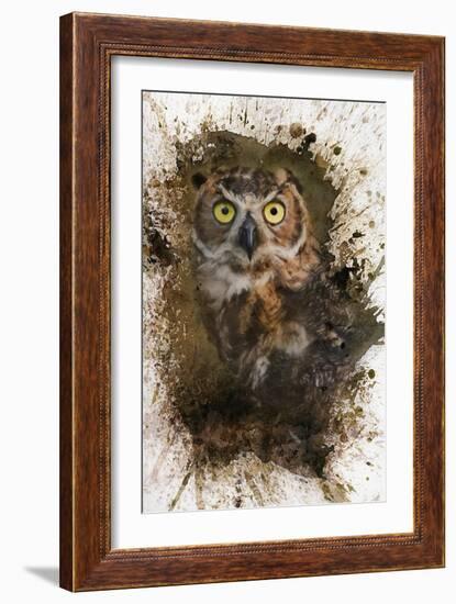 Great Horned Owl In The Cemetery-Jai Johnson-Framed Giclee Print