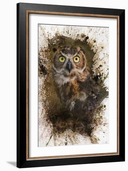 Great Horned Owl In The Cemetery-Jai Johnson-Framed Giclee Print