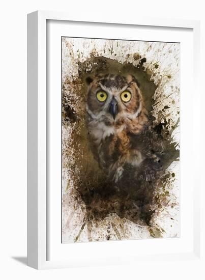 Great Horned Owl In The Cemetery-Jai Johnson-Framed Giclee Print