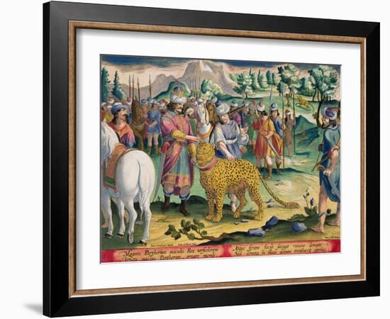 Great King of the Parthians Hunts, Plate 9 Venationes Ferarum, Avium, Piscium-Jan van der Straet-Framed Giclee Print