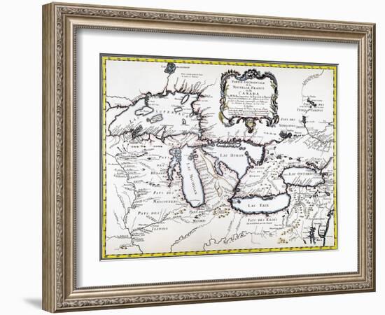 Great Lakes Map, 1755-null-Framed Giclee Print