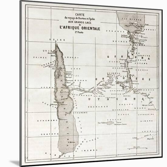 Great Lakes Region Old Map, Eastern Africa-marzolino-Mounted Art Print