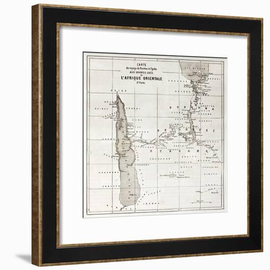 Great Lakes Region Old Map, Eastern Africa-marzolino-Framed Premium Giclee Print