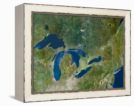 Great Lakes, Satellite Image-PLANETOBSERVER-Framed Premier Image Canvas