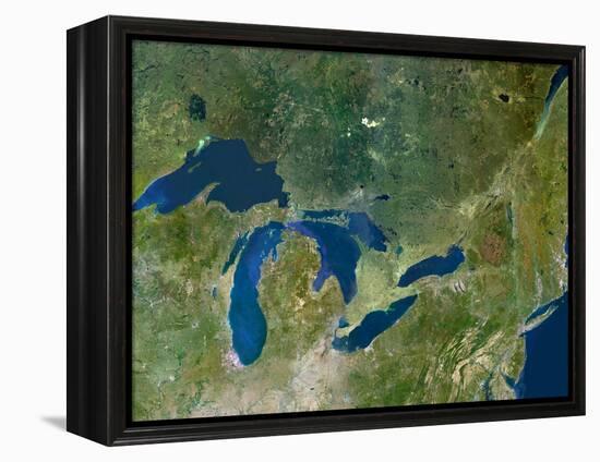 Great Lakes, Satellite Image-PLANETOBSERVER-Framed Premier Image Canvas