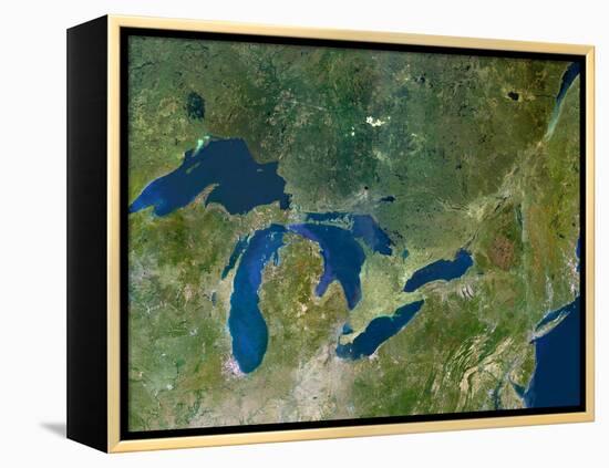 Great Lakes, Satellite Image-PLANETOBSERVER-Framed Premier Image Canvas