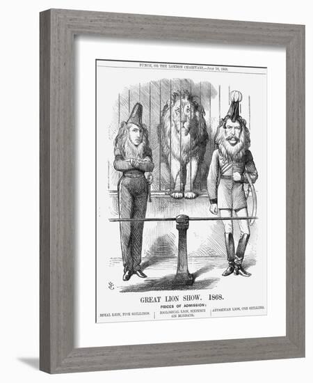 Great Lion Show, 1868-John Tenniel-Framed Giclee Print