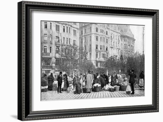 Great Market of Flowers, Budapest, Hungary, 1922-AW Cutler-Framed Giclee Print