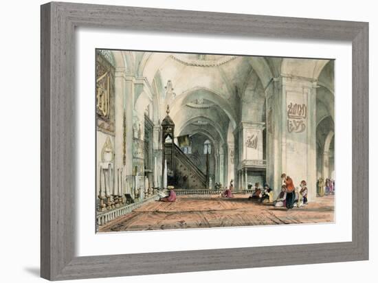 Great Mosque at Brussa, Plate 24, Illustrations of Constantinople, Engraved by Artist, Pub. 1838-John Frederick Lewis-Framed Giclee Print