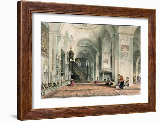 Great Mosque at Brussa, Plate 24, Illustrations of Constantinople, Engraved by Artist, Pub. 1838-John Frederick Lewis-Framed Giclee Print